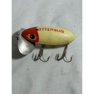 Vintage Fred Arbogast Jitterbug Red / White topwater Fishing Lure USA